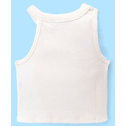 Pine Kids Cotton Sleeveless Solid Colored Tank Top - Snow White