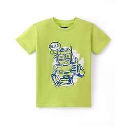 Pine Kids Cotton Half Sleeves T-Shirts Beach & Robot Print Pack of 5 - Multicolor