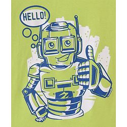 Pine Kids Cotton Half Sleeves T-Shirts Beach & Robot Print Pack of 5 - Multicolor
