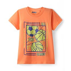 Pine Kids Cotton Knit Half Sleeves Balls & Text Printed T-Shirts Pack of 5- Multicolour