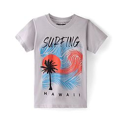 Pine Kids Cotton Knit Half Sleeves Text Printed T-Shirts Pack of 5 - Multicolour