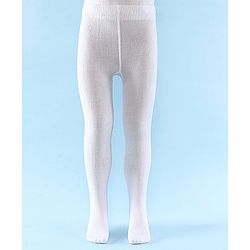 Pine Kids Solid Colored Footie Tights - White