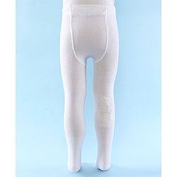 Pine Kids Solid Colored Footie Tights - White