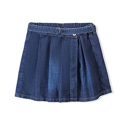Pine Kids Cotton Woven Mid Thigh Skirt - Med Blue
