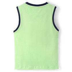 Pine Kids Cotton Sleeveless Tank T-Shirt Tropical Print - Paradise Green