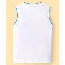 Pine Kids Cotton Sleeveless Tank T-Shirt Pineapple Print - Snow White