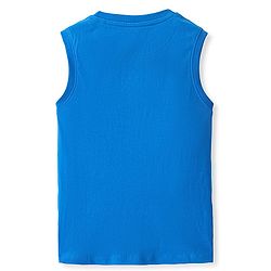 Pine Kids 100% Cotton Knit Sleeveless T-Shirt Busket Ball Print - Blue & White