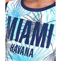 Pine Kids Cotton Knit Sleeveless Tank T-Shirt Text Print - Tanager Turquoise