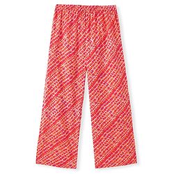 Pine Kids 100% Cotton Woven Half Sleeves Kurta & Laheriya Print Palazzo Set With Dupatta - Off White & Orange