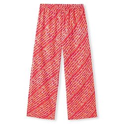 Pine Kids 100% Cotton Woven Half Sleeves Kurta & Laheriya Print Palazzo Set With Dupatta - Off White & Orange