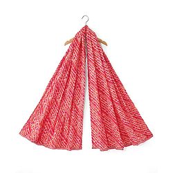 Pine Kids 100% Cotton Woven Half Sleeves Kurta & Laheriya Print Palazzo Set With Dupatta - Off White & Orange