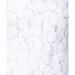 Pine Kids Half Sleeves Party Frock With Sequins Detailing - White