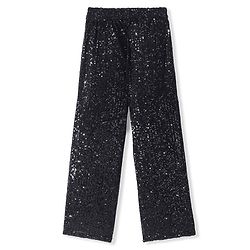 Pine Kids Sleeveless Top & Palazzo Set with Sequins Detailing - Black