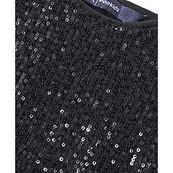 Pine Kids Sleeveless Top & Palazzo Set with Sequins Detailing - Black