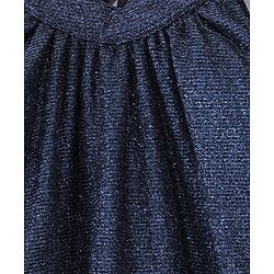 Pine Kids Woven Sleeveless Top & Palazzo Set With Shimmer - Navy Blue