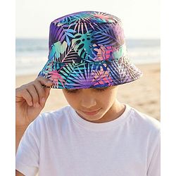 Pine Kids Bucket Cap with Tropical Print - Multicolour