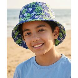 Pine Kids Bucket with Tropical Print - Green