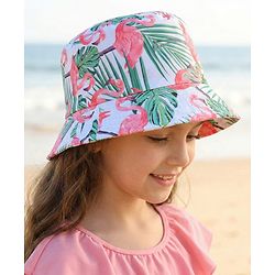 Pine Kids Bucket Hat with Ostrich Print - Multicolour