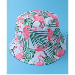 Pine Kids Bucket Hat with Ostrich Print - Multicolour