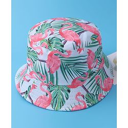 Pine Kids Bucket Hat with Ostrich Print - Multicolour