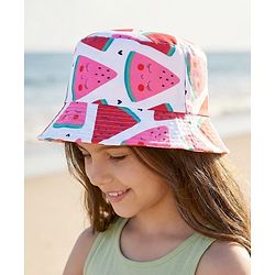 Pine Kids Bucket Hat with Watermelon Print - Multicolour