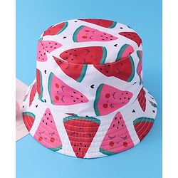 Pine Kids Bucket Hat with Watermelon Print - Multicolour