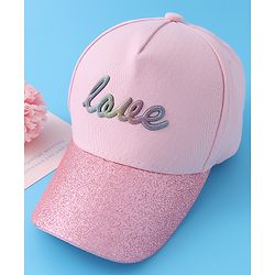 Pine Kids Baseball Cap with Text Print - Pink