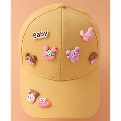 Pine Kids Baseball Cap with Animal Applique - Yellow