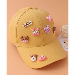 Pine Kids Baseball Cap with Animal Applique - Yellow