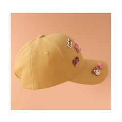 Pine Kids Baseball Cap with Animal Applique - Yellow