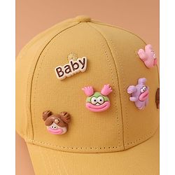 Pine Kids Baseball Cap with Animal Applique - Yellow