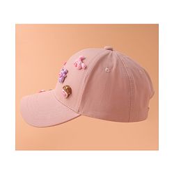 Pine Kids Baseball Cap with Animal Applique - Pink