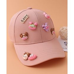 Pine Kids Baseball Cap with Animal Applique - Pink