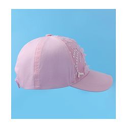 Pine Kids Baseball Cap with Floral & Sequined Detailing - Pink