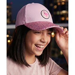 Pine Kids Baseball Shimmered Cap with Flamingo Applique - Pink