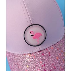 Pine Kids Baseball Shimmered Cap with Flamingo Applique - Pink