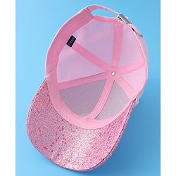 Pine Kids Baseball Shimmered Cap with Flamingo Applique - Pink