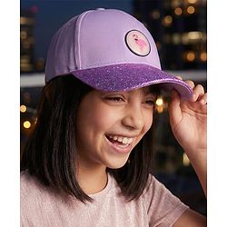 Pine Kids Baseball Shimmered Cap with Flamingo Applique - Purple