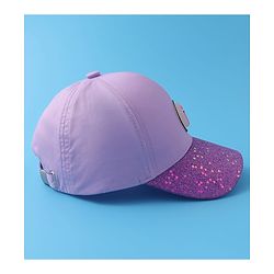 Pine Kids Baseball Shimmered Cap with Flamingo Applique - Purple