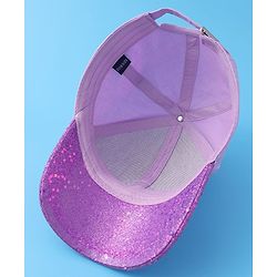Pine Kids Baseball Shimmered Cap with Flamingo Applique - Purple