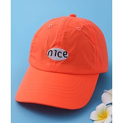 Pine Kids Baseball Cap with Text Print - Orange