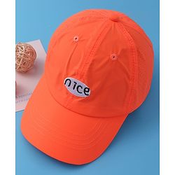 Pine Kids Baseball Cap with Text Print - Orange