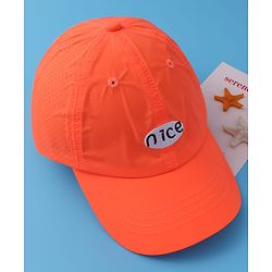 Pine Kids Baseball Cap with Text Print - Orange