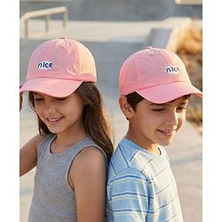 Pine Kids Baseball Cap with Text Print - Pink