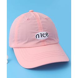 Pine Kids Baseball Cap with Text Print - Pink