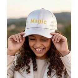 Pine Kids Baseball Cap Text Embroidery - Silver