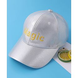 Pine Kids Baseball Cap Text Embroidery - Silver
