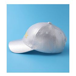 Pine Kids Baseball Cap Text Embroidery - Silver