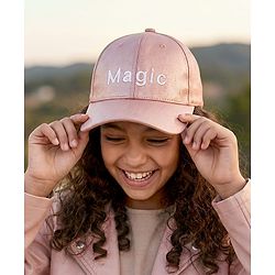 Pine Kids Baseball Cap Text Embroidery - Pink