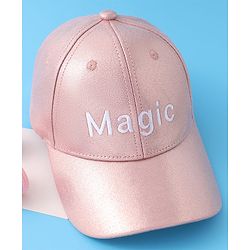 Pine Kids Baseball Cap Text Embroidery - Pink